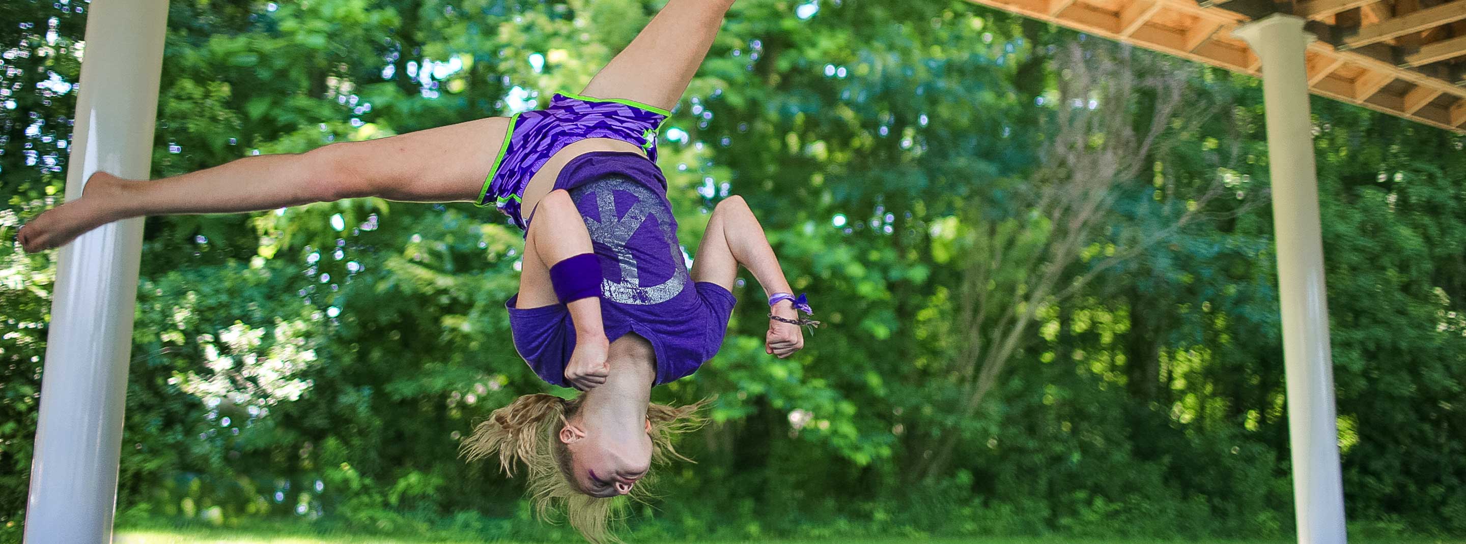 Girl doing a gymnastics trick